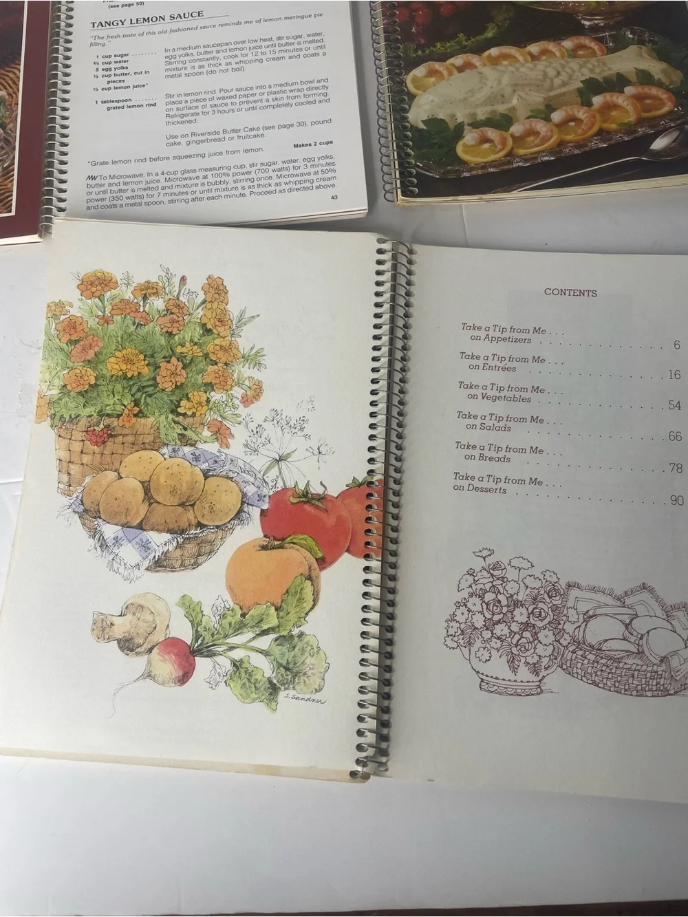 Lot of 5 Vintage Current Miriam B. Loo Cookbooks Spiral Bound 80s